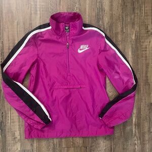 Nike Lightweight slip on Jacket windbreaker Pink purple front pocket size 4-6